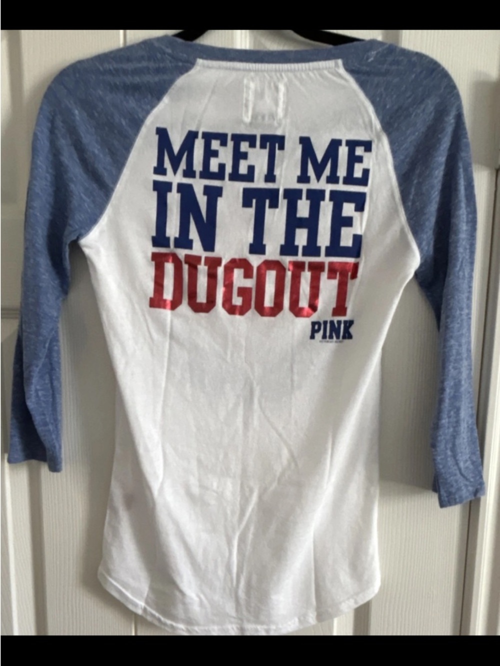 PINK 5th & Ocean Texas Rangers Raglan Tee Small MLB - Picture 2 of 9